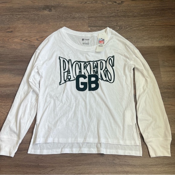 NFL Tops - NFL White Green Bay Packers Long Sleeve Shirt